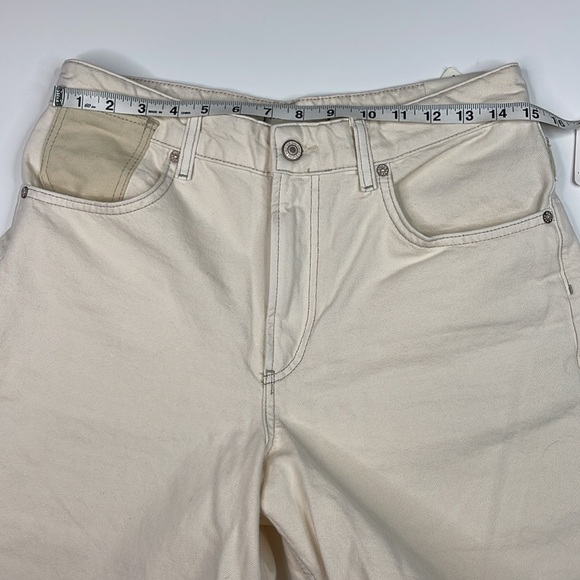 Free People NWT Waterfalls Wide Leg Baggy Jeans Ivory Combo Size 28 - Picture 8 of 14